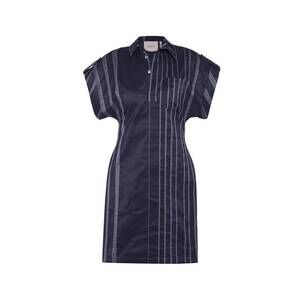 NEW THEO THE LABEL women's theia striped taffeta camp dress in future dusk